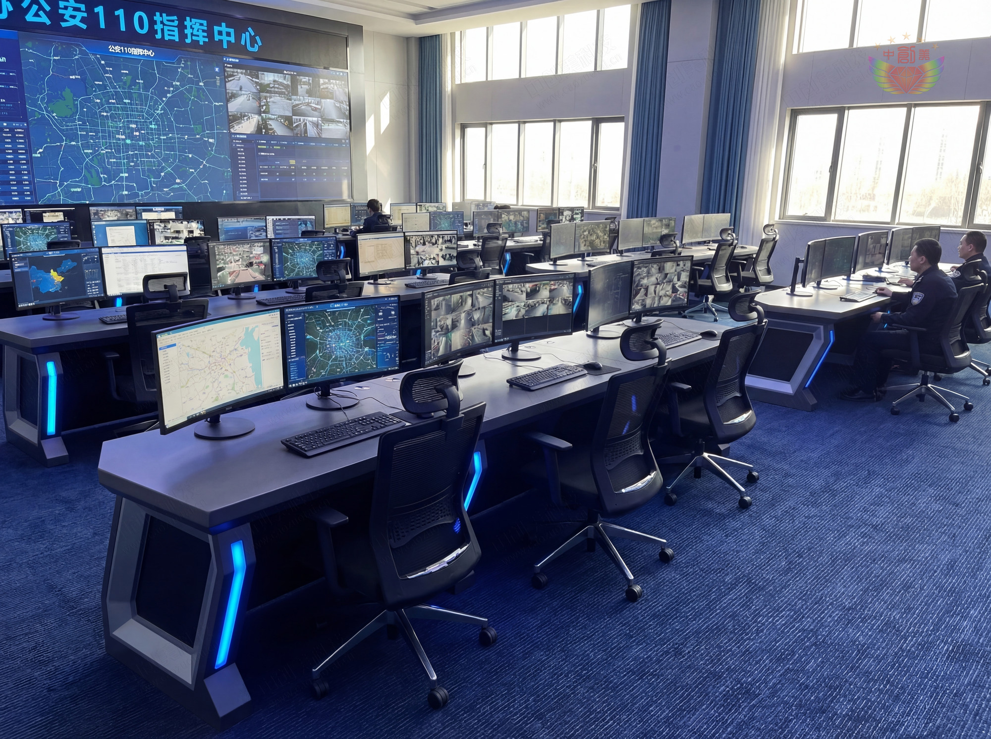 监控中心会议条桌照片
