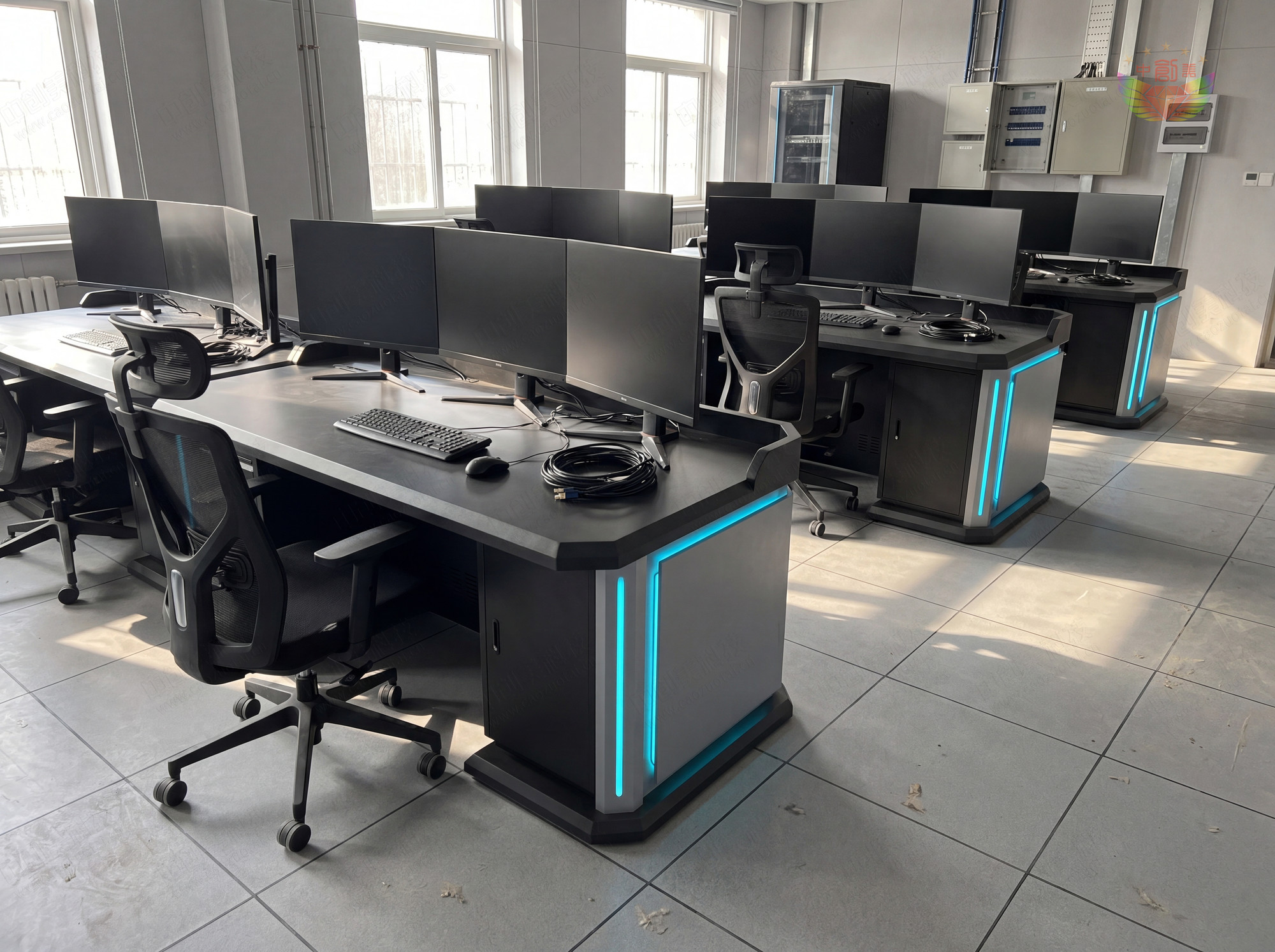 带柜带抽监控操作台款式图