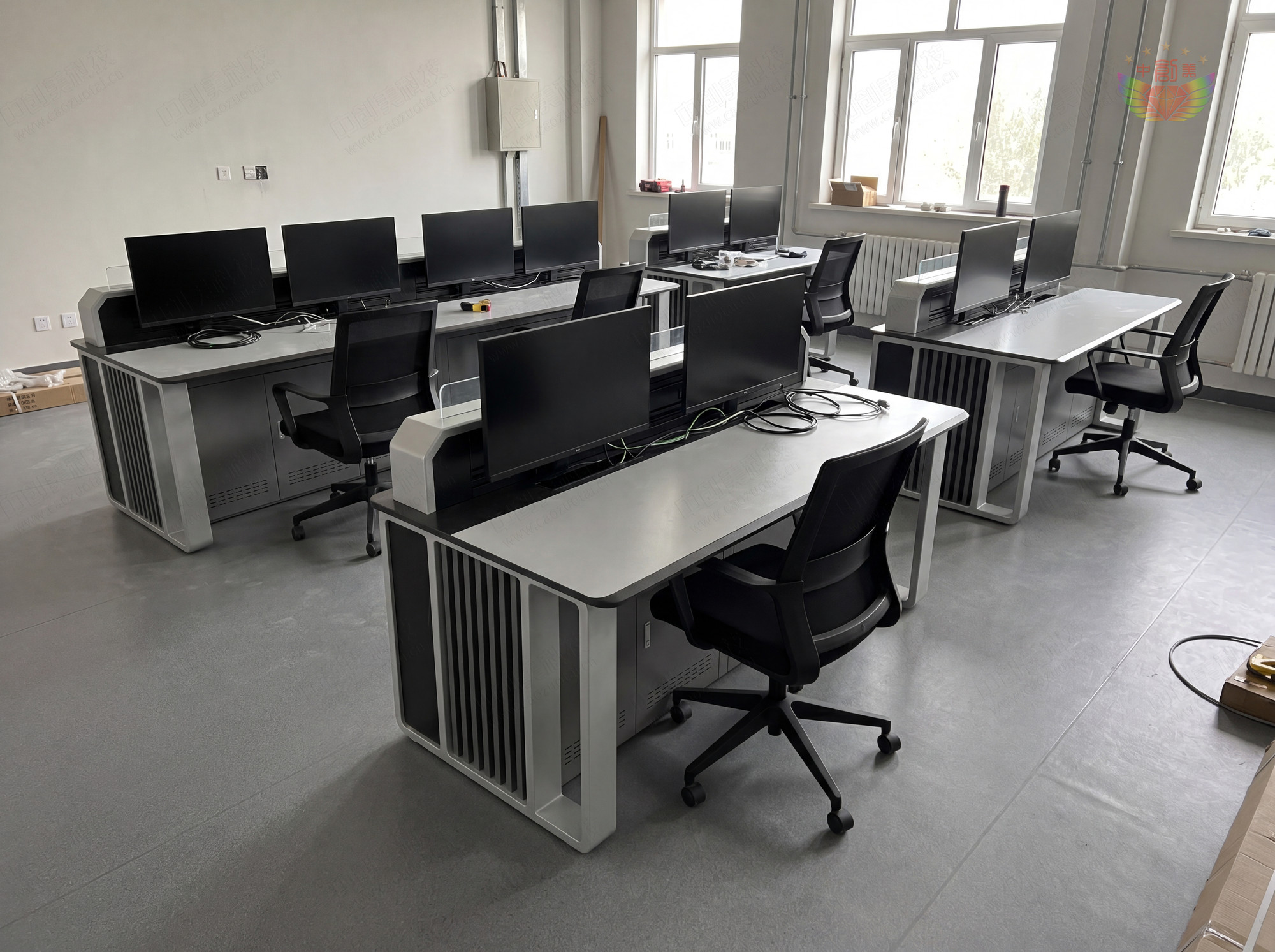 新一代科技风监控操作台效果图