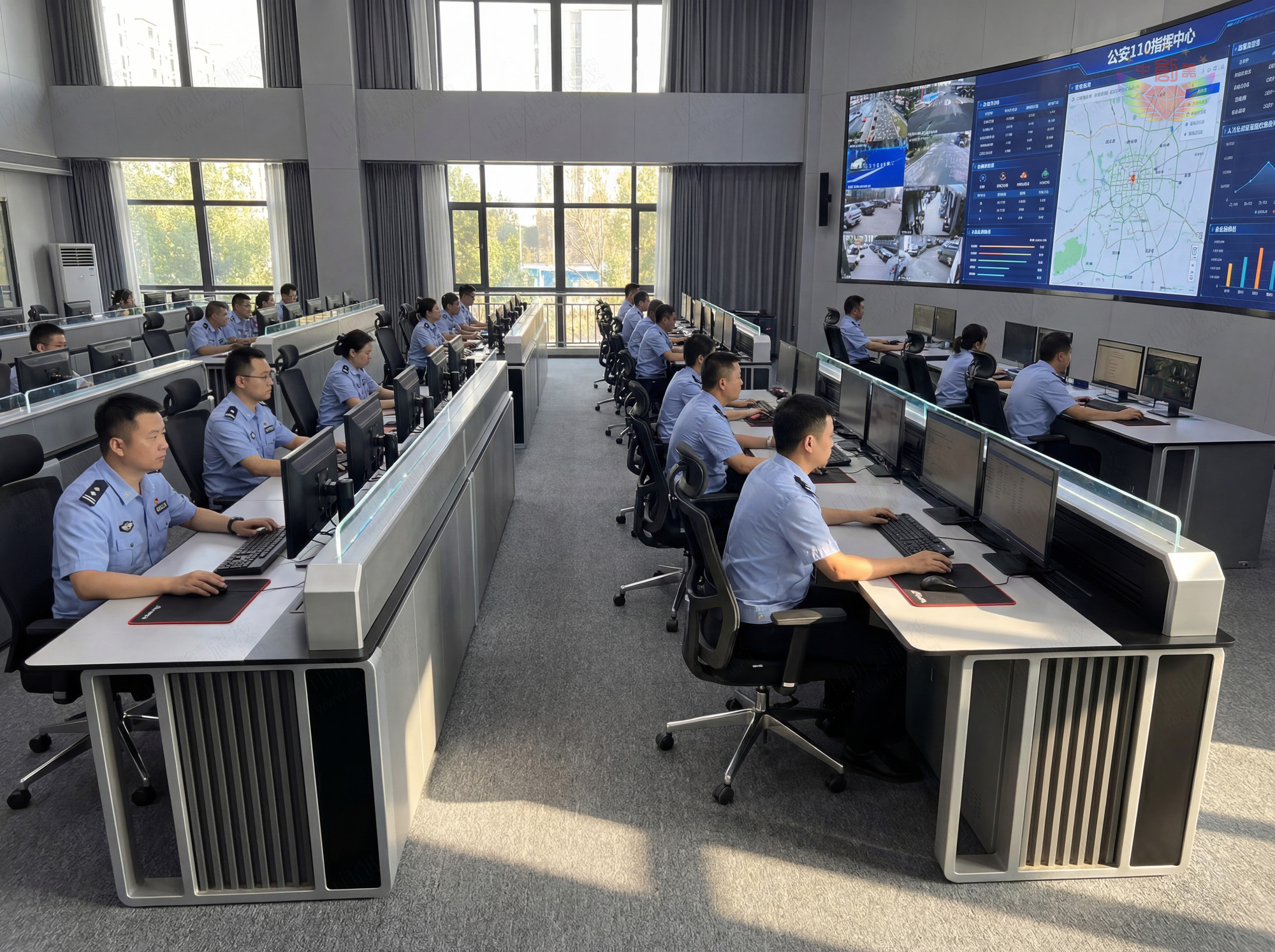 新一代科技风监控操作台图片