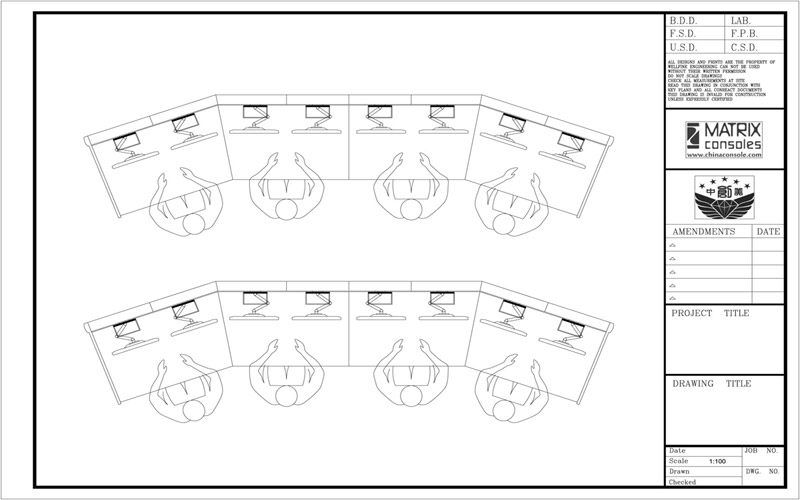 监控操作台cad平面图