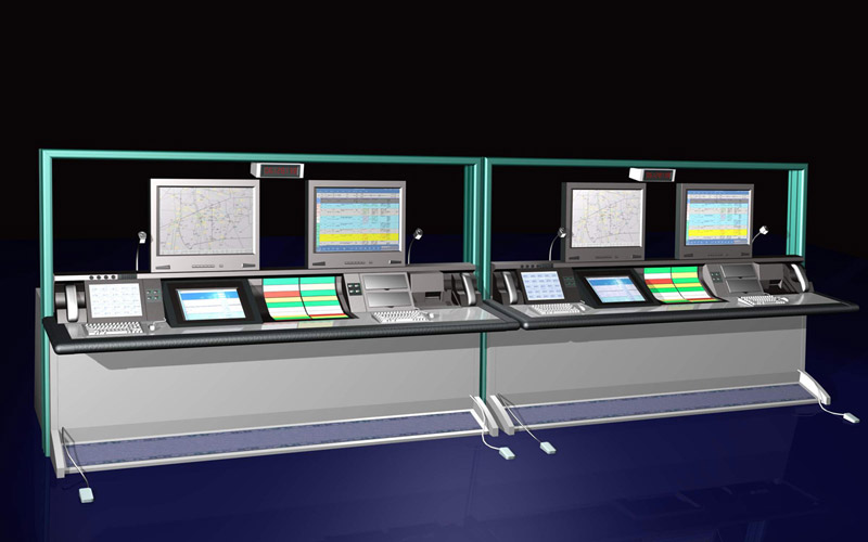 机场指挥中心控制台效果展示图