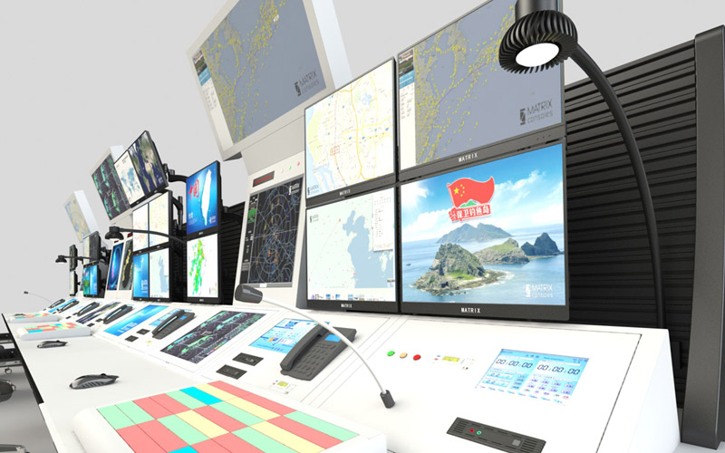 高铁站监控室控制台操作界面效果图