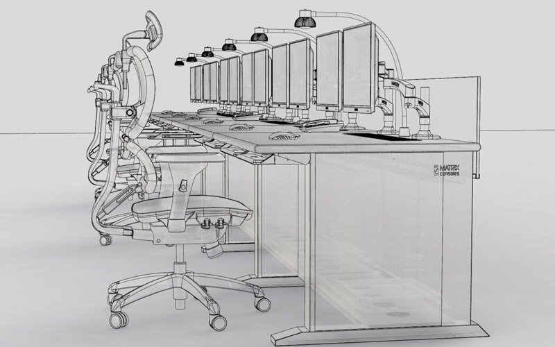 中控室电脑操作台框架结构图片